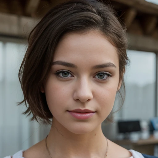 jeune femme de 25 ans, Brune aux yeux bleus, chemisier blanc transparent, pluie d'Summer, bare shoulders, Coupe-bas, au bord de la plage