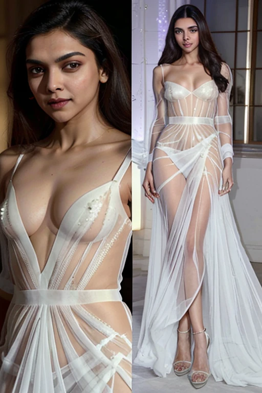 deepika padukone in beautiful white sheer dress