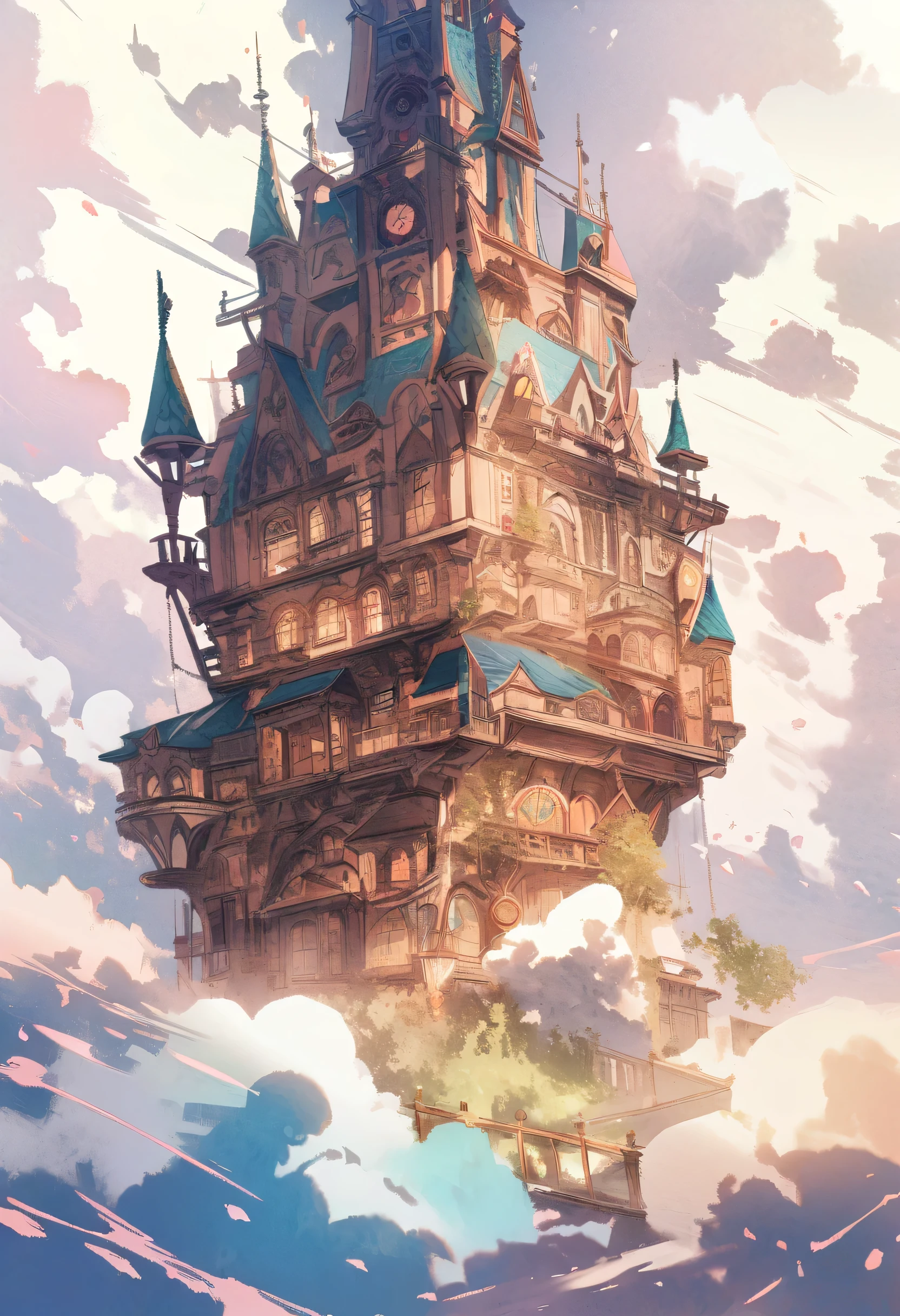 Dream-like Art Live Tree, Colorful smoke, Insane Details, steampunk detail, Intricate details, Ultra-detailed,