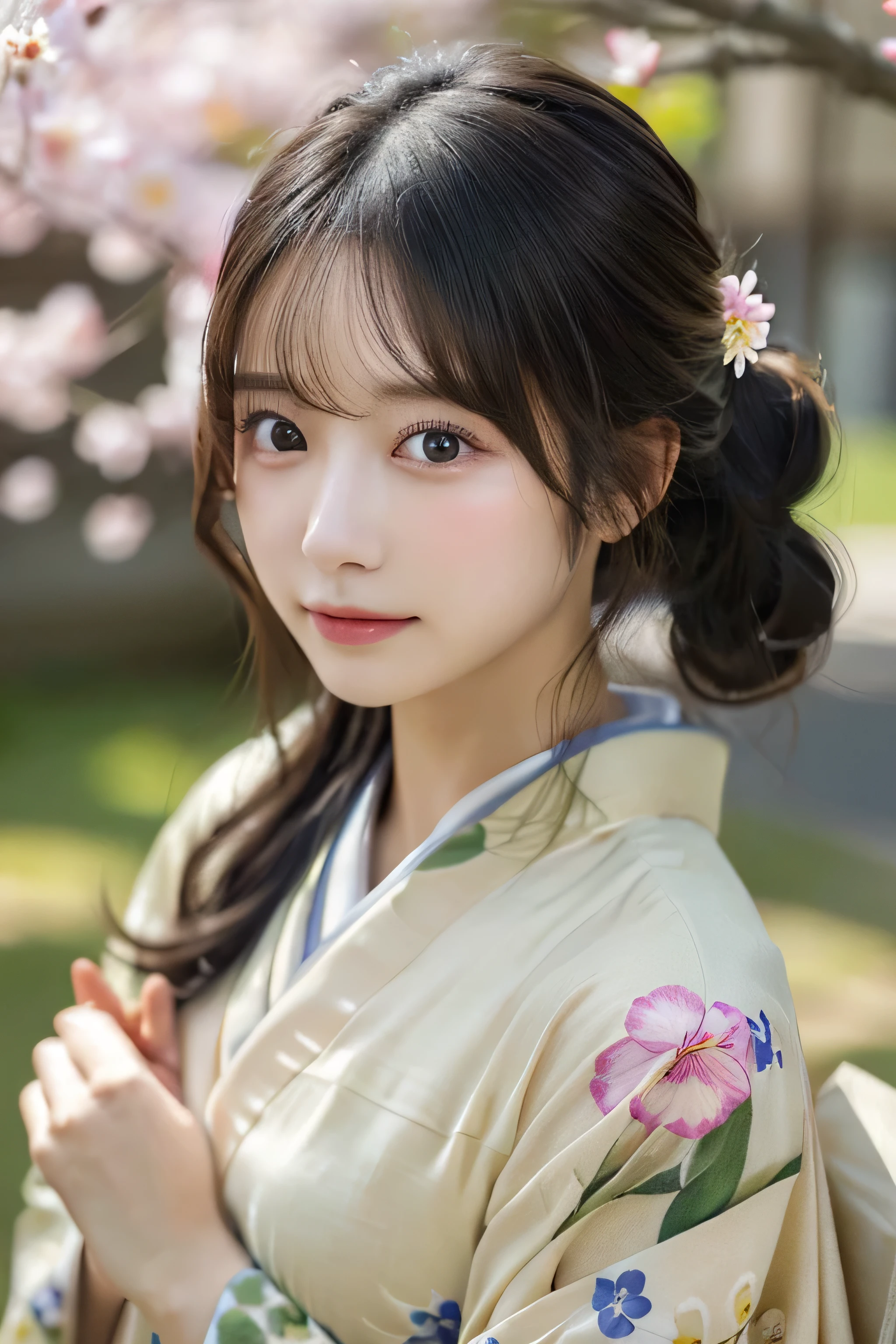 (Kimono)、Random Shots、、、randome pose、(Petals flutter:1.3)、(Wind:1.3)、(top-quality,​masterpiece:1.3,超A high resolution,),(ultra-detailliert,Caustics),(Photorealsitic:1.4,RAW shooting,)Ultra-realistic capture,A highly detailed,high-definition16Kfor human skin、 Skin texture is natural、、The skin looks healthy with an even tone、 Use natural light and color,One Woman,japanes,,kawaii,A dark-haired,Middle hair,(depth of fields、chromatic abberation、、Wide range of lighting、Natural Shading、)、
