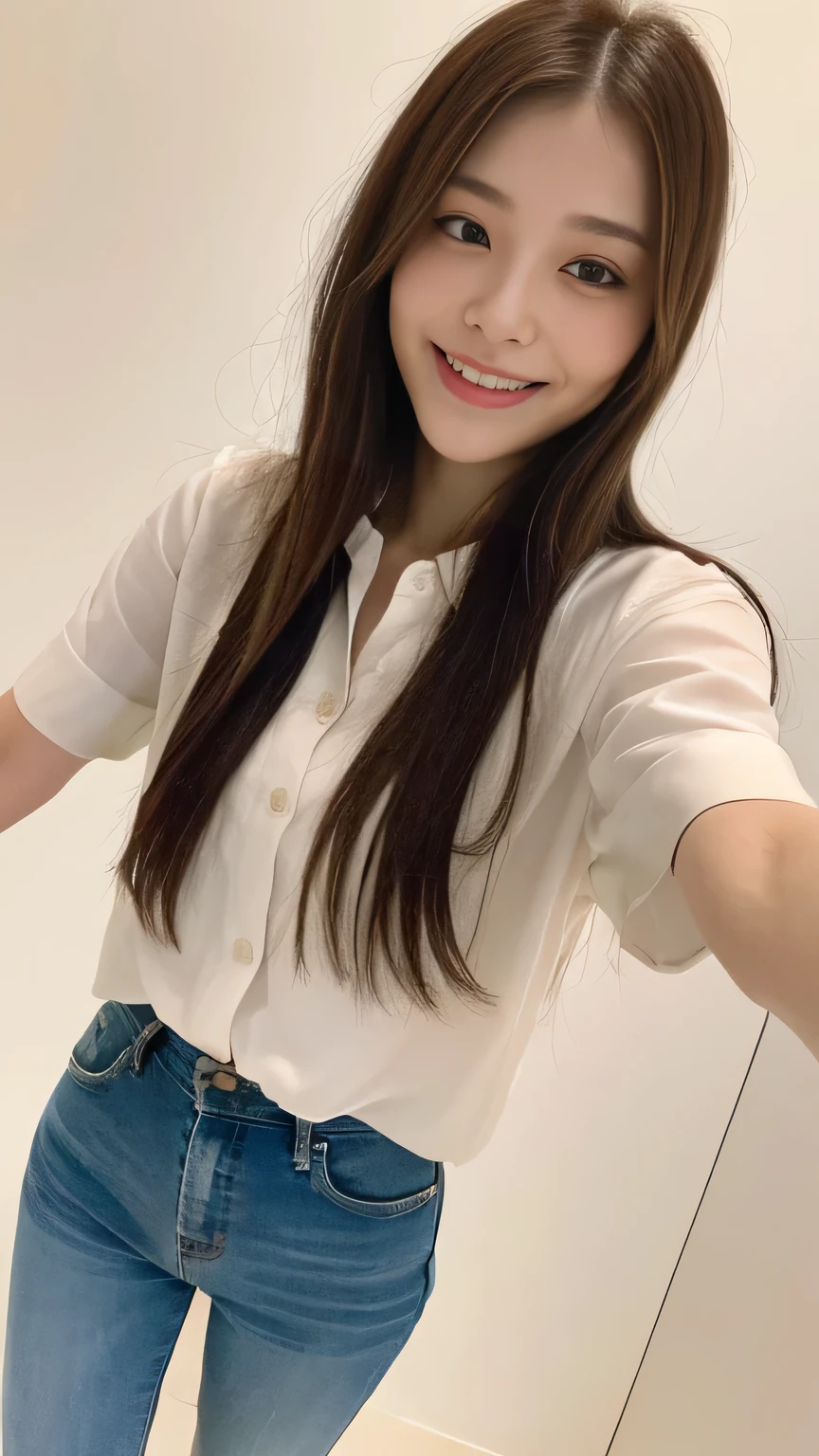 seed:2020674263.((Full body angle:1.1)).((highest quality, 8K, masterpiece:1.3)), ((from below:1.1)).concentrated:1.2, Perfect body beauty:1.4, Hips:1.2, ((Delicate Hair)), (Colorful button-through crop shirt :1.1) , ((highest quality、8K、masterpiece:1.3))、1 Girl、A sloppy smile、Esbian all over、Slim face、Big Boobs、Beautiful woman、(Dark Brown Hair)、Long Hair、1.1、Flickering Valley、Detailed eyes、double eyelid、Blurred Background、超Slim face、Smile、Looking down、stroll、