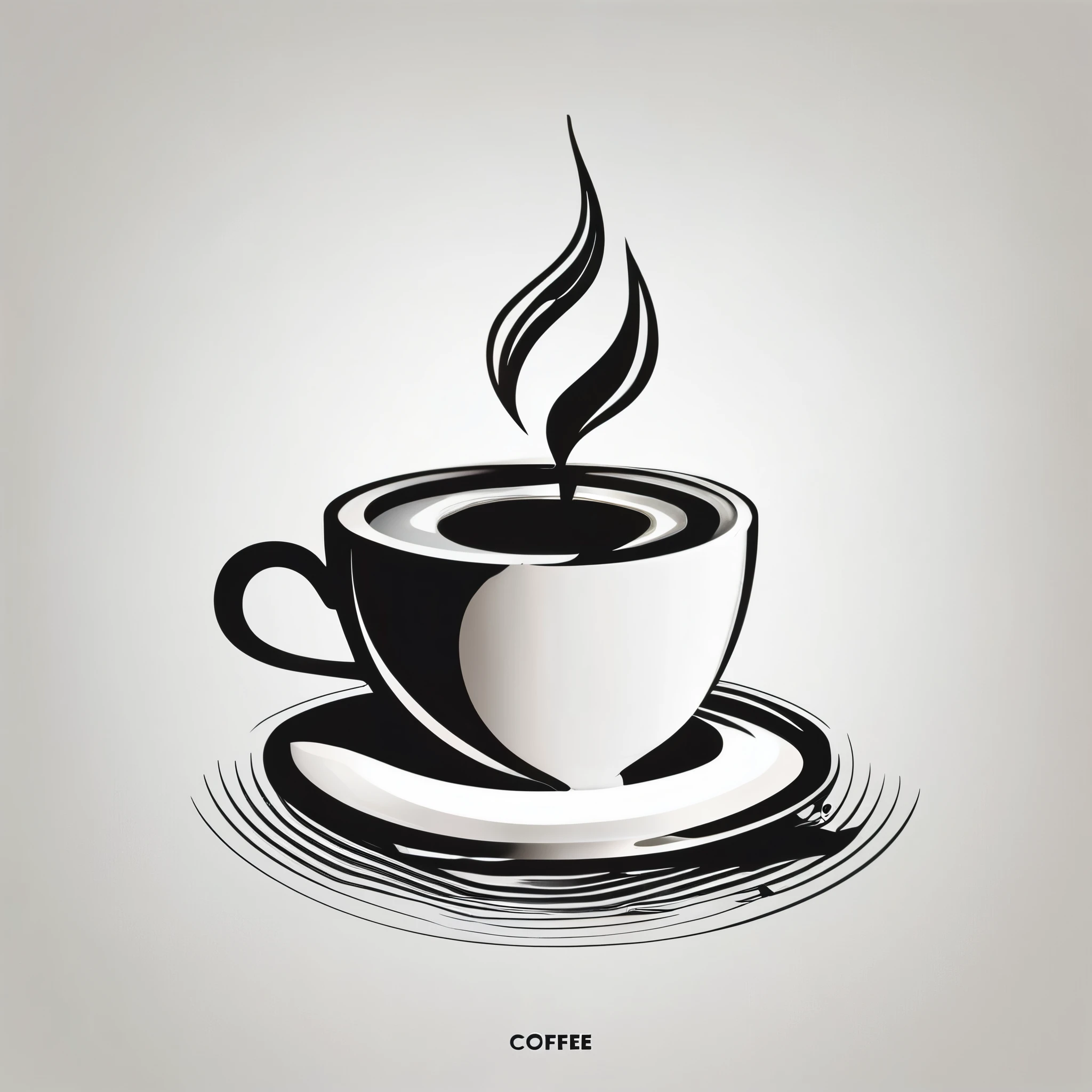  An ultra minimalist illustration of a [coffee] cleverly represented using the word 'coffee'. The letters of the word 'coffee' are arranged to form the shape of the [coffee], with no additional shapes. The design focuses on the letters creating the structure of the [coffee], with clean lines and a focus on essential elements only. The letters are in black on a white background, creating a clear and recognizable [coffee] shape with minimal detail,