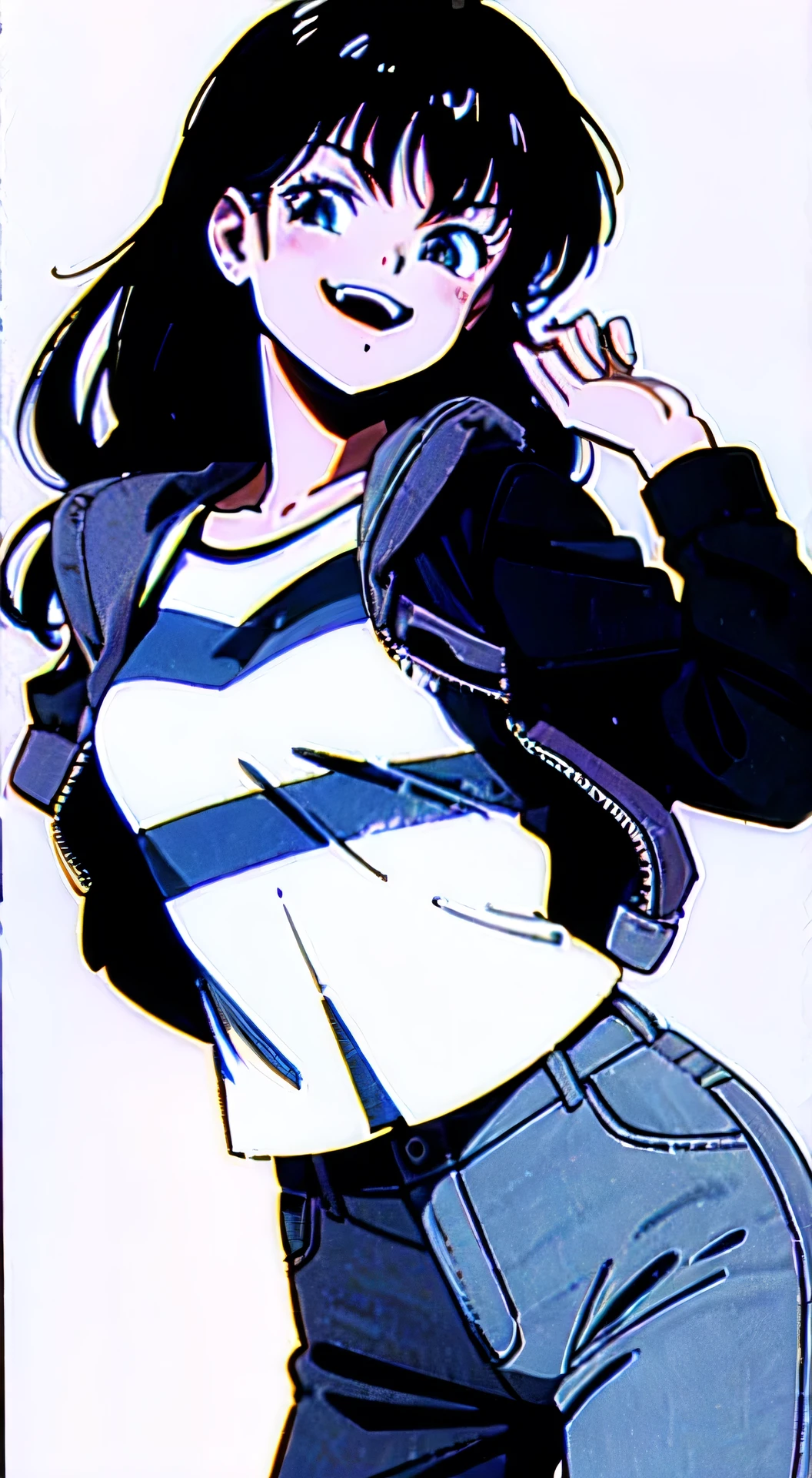 Retro、Girl laughing with her tongue out