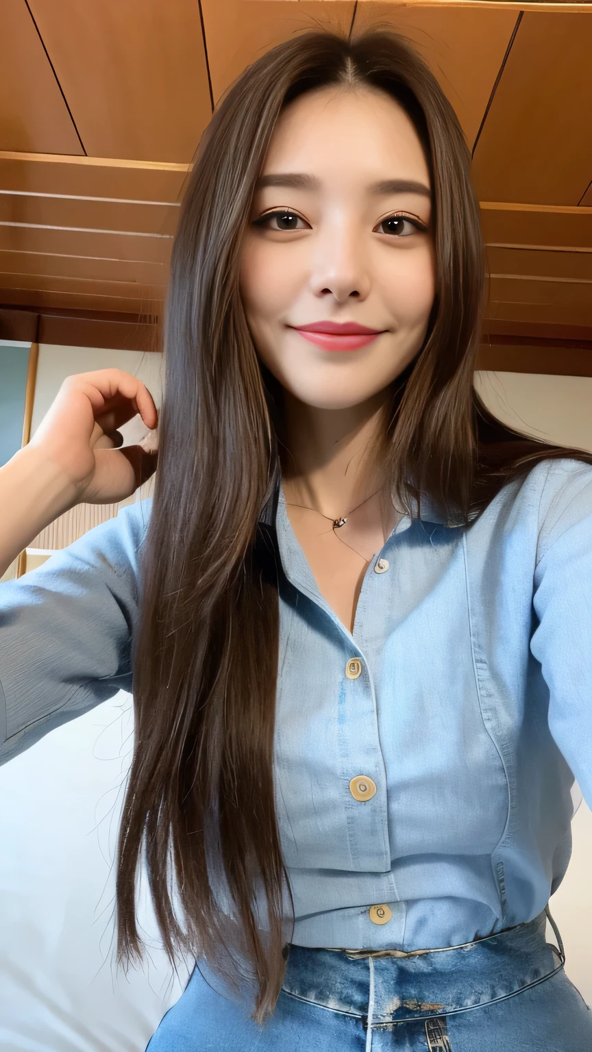 seed:2020674263.((Full body angle:1.1)).((highest quality, 8K, masterpiece:1.3)), ((from below:1.1)).concentrated:1.2, Perfect body beauty:1.4, Hips:1.2, ((Delicate Hair)), (Colorful button-through crop shirt :1.1) , ((highest quality、8K、masterpiece:1.3))、1 Girl、A sloppy smile、Esbian all over、Slim face、Big Boobs、Beautiful woman、(Dark Brown Hair)、Long Hair、1.1、Flickering Valley、Detailed eyes、double eyelid、Blurred Background、超Slim face、Smile、Looking down、stroll、