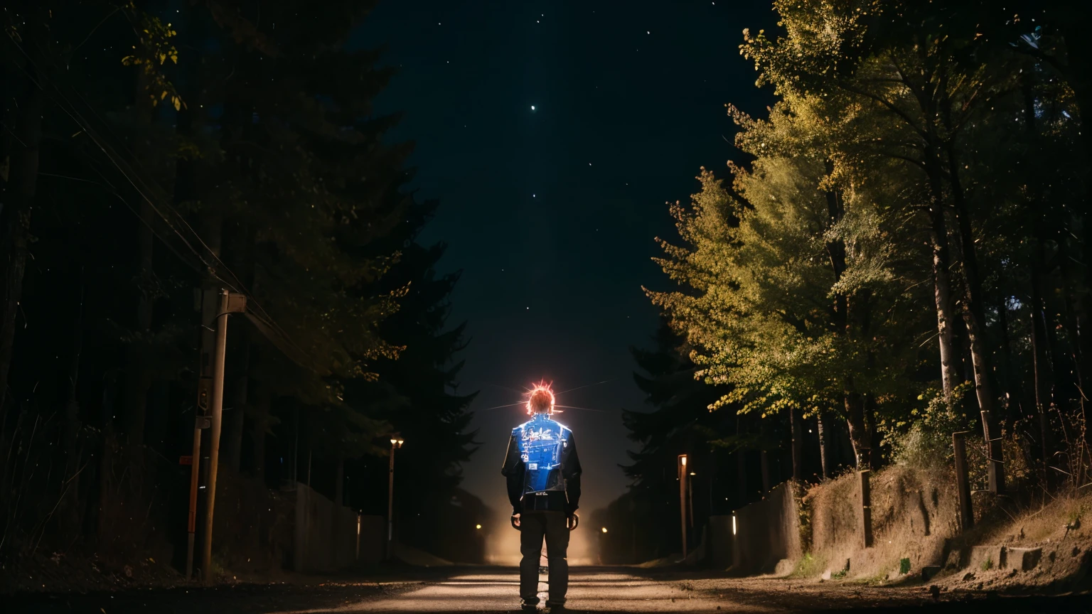 A man stands at the crossroads, surrounded by paths of memorization adorned with new ideas and review adorned with checked materials, while above, a glowing brain signifies the dual journey of learning and reinforcement.