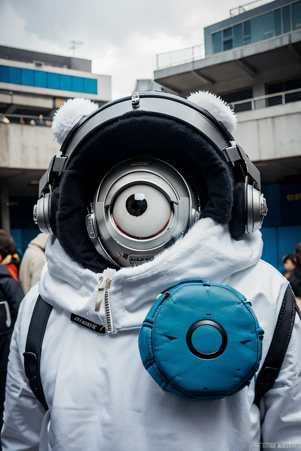 Sullivan monster inc ,con casco blanco