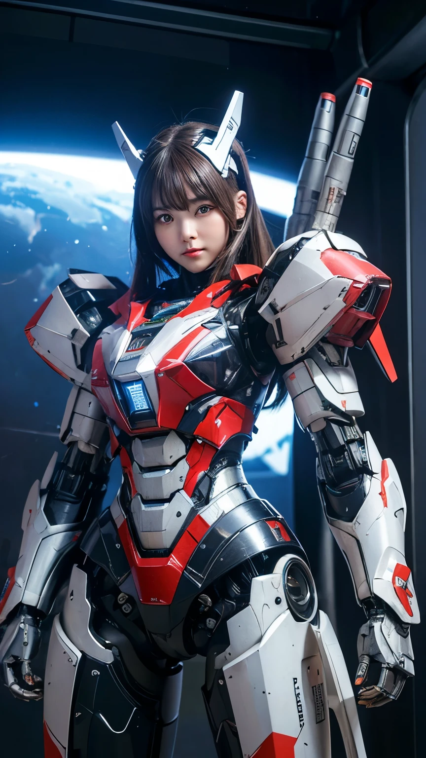 Super detailed, advanced details, high quality, High resolution, 1080p, hard disk, beautiful,(war machine),Armor War,(Rocket Missile)Capture the big picture,beautiful,Mecha cyborg girl,battle mode,Mecha body girl,She is wearing a futuristic war machine weapon mecha