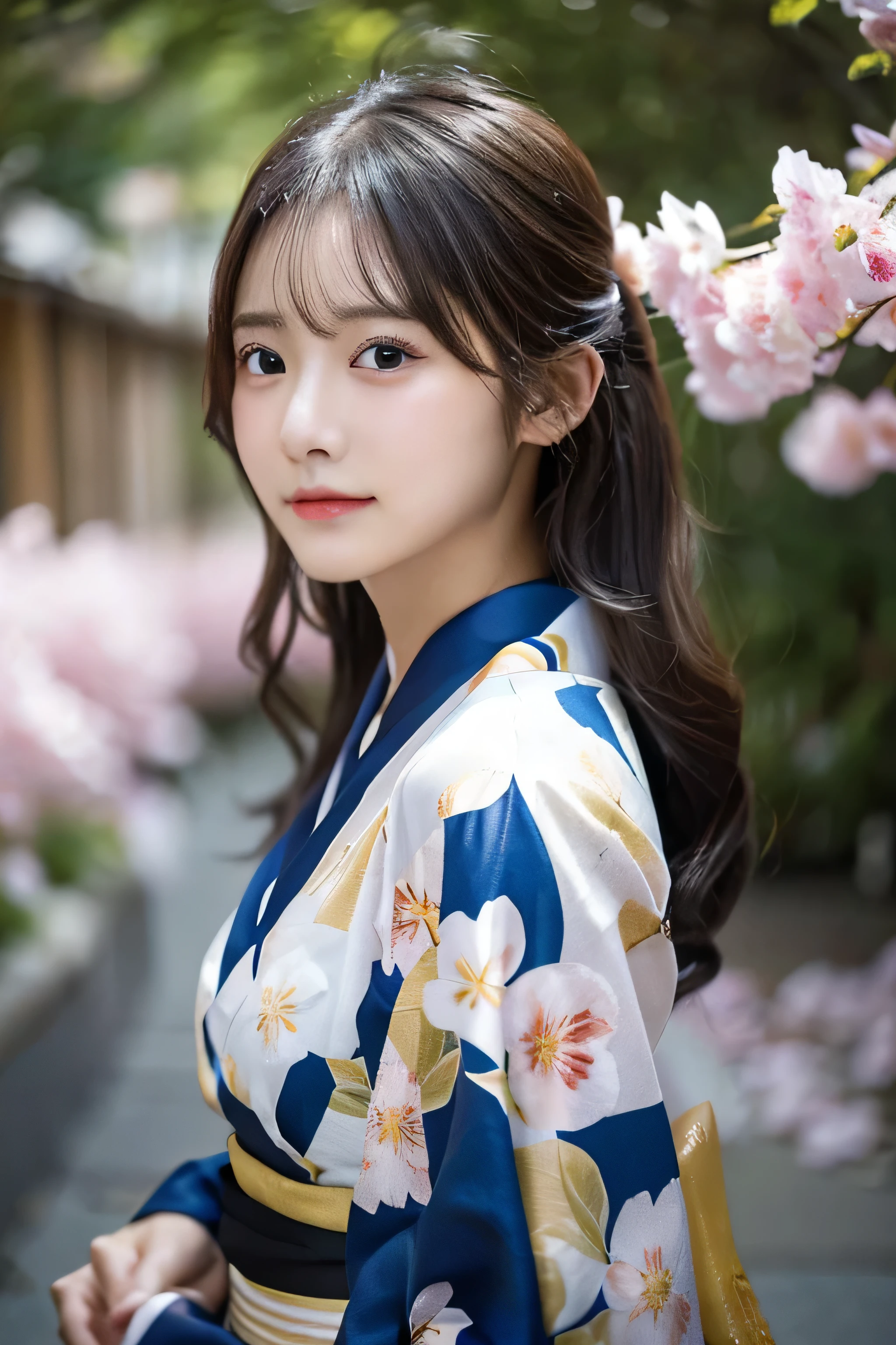 (Kimono)、Random Shots、、、randome pose、(Petals flutter:1.3)、(Wind:1.3)、(top-quality,masterpiece:1.3,超A high resolution,),(ultra-detailliert,Caustics),(Photorealsitic:1.4,RAW shooting,)Ultra-realistic capture,A highly detailed,high-definition16Kfor human skin、 Skin texture is natural、、The skin looks healthy with an even tone、 Use natural light and color,One Woman,japanes,,kawaii,A dark-haired,Middle hair,(depth of fields、chromatic abberation、、Wide range of lighting、Natural Shading、)、