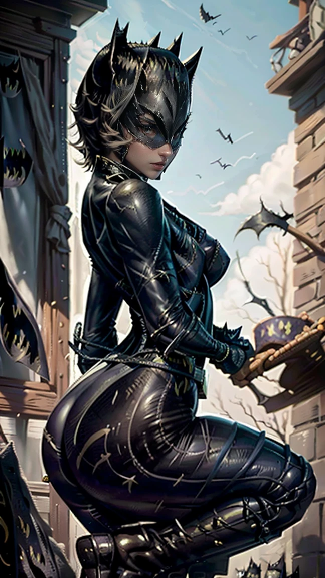 highest quality、masterpiece、8k、Realistic、超High resolution、Very delicate and beautiful、High resolution、Cinema Lighting、medium range shooting、Portraiture、Perfect female body、(Big Breasts:1.6)、Opposition、Looking at the audience、((Catwoman:1.6))、Deep green eyes、Colours in harmony with nature、strong, Slender physique、A smile suits you、strong and muscular physique、Feel the strength of a warrior.、Tanned healthy skin、The perfect color for outdoor activities、((Durable Armor and Boots:1.6、Minimal decoration、Emphasis on mobility and protection、Has a double-edged axe:1.3))、Warm and smiling、Be compassionate、Approachable、hole々walk with purpose、Confident Steps。