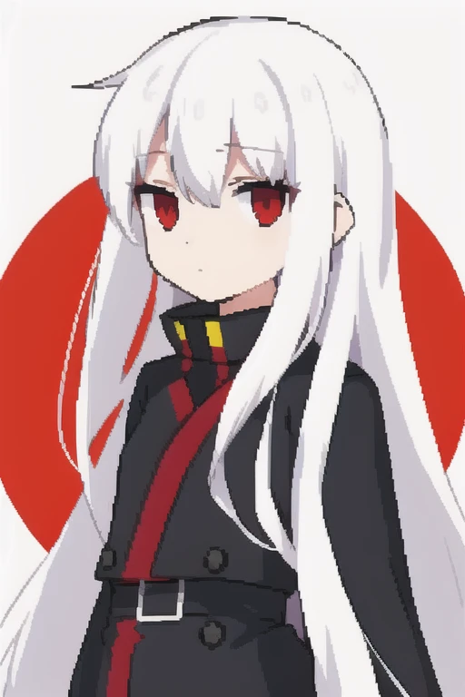 Pixel style is obvious,girl,Long hair,White hair,Red eyes,Quiet,Dot plot,avatar