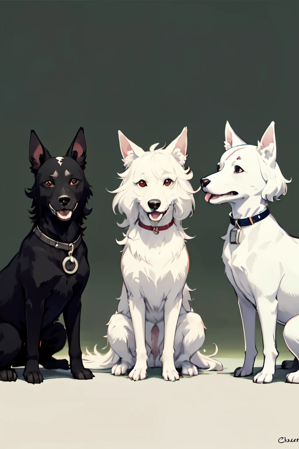 Canino de tres cabezas, chacal, xoloitzcuintle y lobo