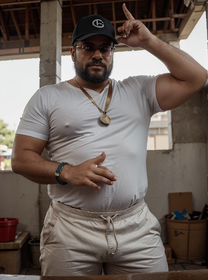 A marble statue of 1 chubby man with falando ao Celular , gesturing with hands, conversando com o expectador, ((he is a construction worker he is working in construction)). fotografia de Corpo completo imagem de corpo inteiro , ele trabalha de encanador, ele trabalha de pedreiro, ele trabalha de eletricista, he works as a metalworker. He has a cap, he has a hat, He wears prescription glasses, he wears sunglasses, ele tem barba curta, ele tem barba enorme, he is stroking his crotch looking at the viewer. Ele tem 64 anos, idoso, cabelo grisalho, barba grisalho. He wears a digital watch on his wrist, He wears several Nordic bracelets on his wrist., he wears a gold chain around his neck. Ele usa pulseiras de prata no pulso. Corpo de homem urso papai americano, he is taking off his shorts he is taking off his underwear with his hands for the viewer to see. View from below near the groin