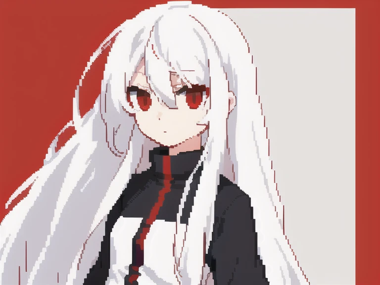 Pixel style is obvious,girl,Long hair,White hair,Red eyes,Quiet,Dot plot,avatar