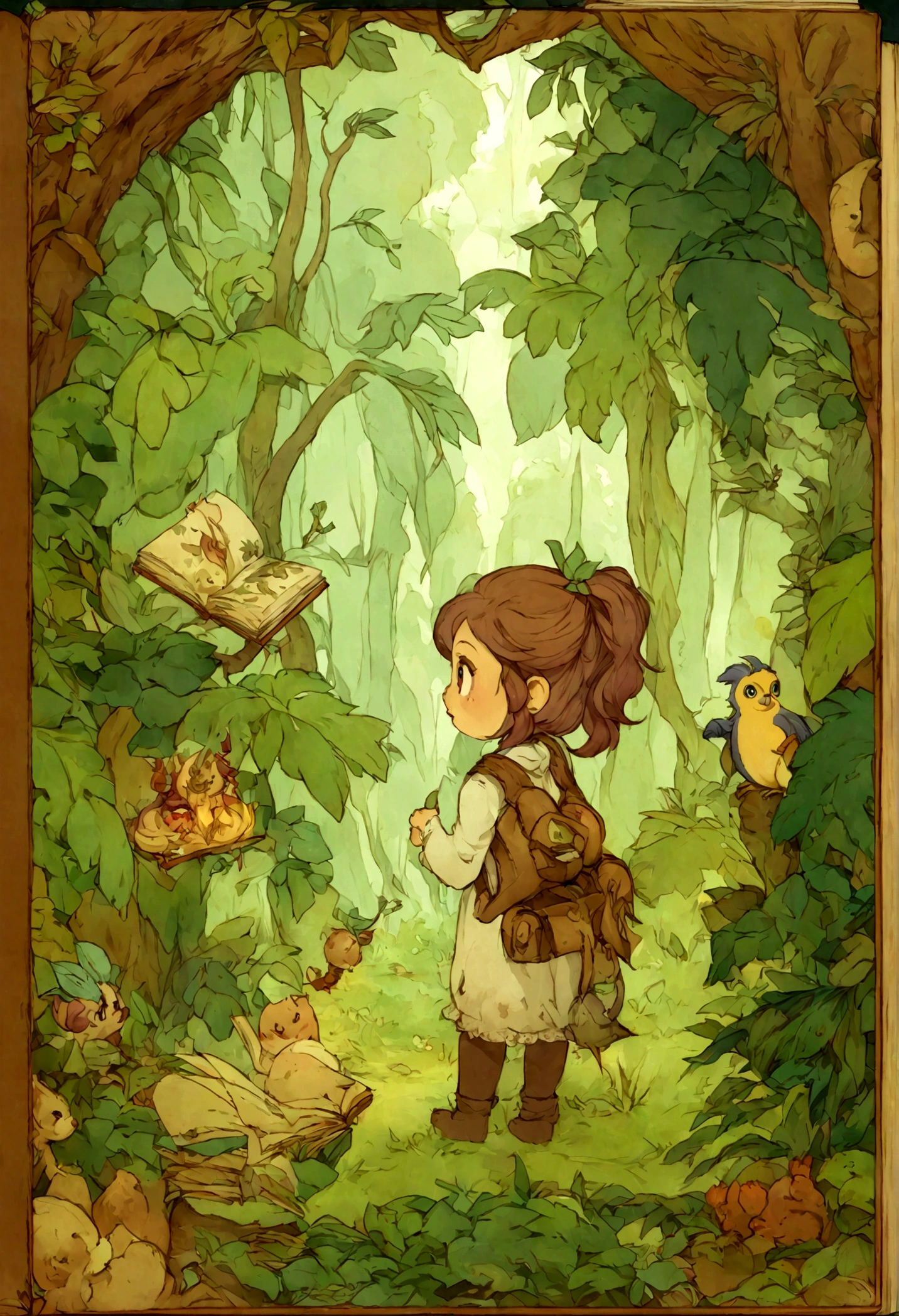 cartoon pinoccio standing in the middle of a jungle, illustration de livro infantils, illustration de livro infantils, illustration de livro infantils, pinoccio, illustration para crianças, explorador feminino mini bonito, illustration de livro , illustration for book , Arte em Artstation, illustration de estilo cartoon, illustration de livro , illustration oficial do personagem, arte conceitual do menino solteiro, illustration ,