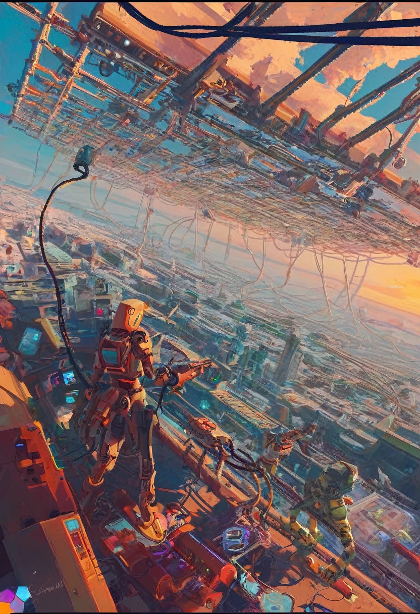 Fraction_9, Fraction_8_Direction_7_up, ((First-person perspective)), Landscape photos, TRON, Heaven, rise, 神Light, Light, Kaneko, Sky, , Underwater, alien, rich and colorful, ((Zzislaw Beksinski)),translucent,transparent,Riel Mech, Mechanical Parts, cable, electric wire, mechanical, joint, Tights