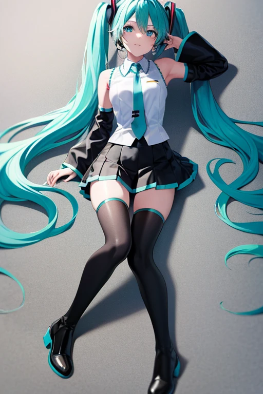 Hatsune Miku, feliz, sorriso, Boca aberta, cantoria, Dancing, mais alta qualidade, high resolution. detalhes intrincados,da mais alta qualidade, Chromatic aberration, 1 garota em, Sozinho, saia molhada nua na praia, Hatsune Miku, cabelo longo, coxas coxas coxas coxas, Cauda dupla, mangas destacadas, gravata, Thigh botas longas, botas longas, sem mangas, headphone headset, water eyes, saia plissada, water hair, corpo todo, sem mangas Shirt, Fundo, Very cabelo longo, fundo branco, black shoes, coxas pretas, Hair Ornament