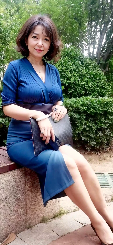 best quality, photo of a woman, sexy, mature, (55 years old), Japanese, brunette messy pixie hair, mega big breast,