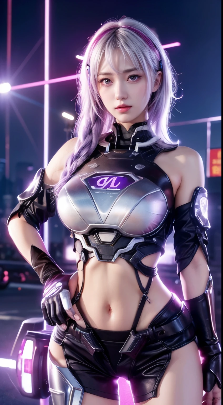 （2 girls）, Fight alongside，(Very detailed CG unified 16k wallpaper:1.1), (Denoising Strength: 1.45), Beautiful and delicate eyes,  Mecha coverage, Dark purple with white hair, Fluorescent violet, rose red eyes, Beautiful and detailed cyberpunk city, Colorful hair, Beautiful and delicate light,  Black short hair，Black and gold mecha，Poker face, Cold expression, crazy, Sporty, Very detailed, Lots of details, HD semi-realistic anime CG concept art digital, illustration, Glowing lights, (masterpiece:1.37), masterpiece, best quality
