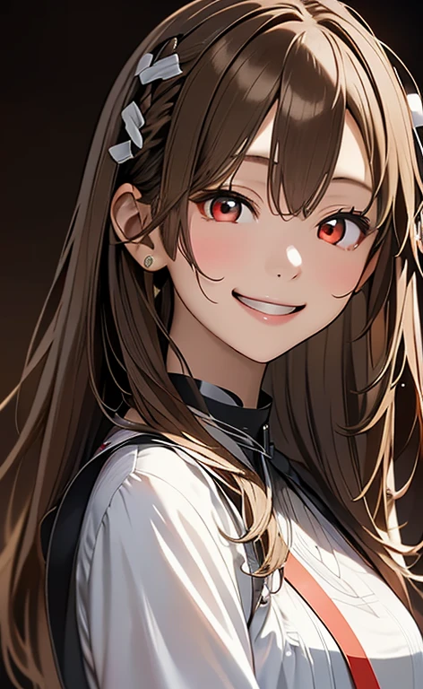 (Photorealistic:1.4)、(asuna,20-year-old:1.5),(masterpiece、lens flare:1.5、spot light:1.2、Exquisite beautiful eye:1.5,portlate),(kind eyes、tareme:1.2),()
、Cute Face、 3D Face、(light brown hair:1.5)、(straight hair),.(long sidelock:1.3),(blunt bangs:1.3),(1 woman)、(Red eyes:1.2)、(upper body:1.5)、(happy smile:1.5)、(head tilt) ,(Cute face:1.2),(flat chest),(half closed eyes:1.5),kind face,(white red gothic lolita neck holder dress),(black background:1.5)、(glowing eyes:1.3)、()、 Neat and clean、Adorable、Demure,Slim Body(),Shiny Hair、()、Nijisketch,Manga,beautifuljapanesewoman