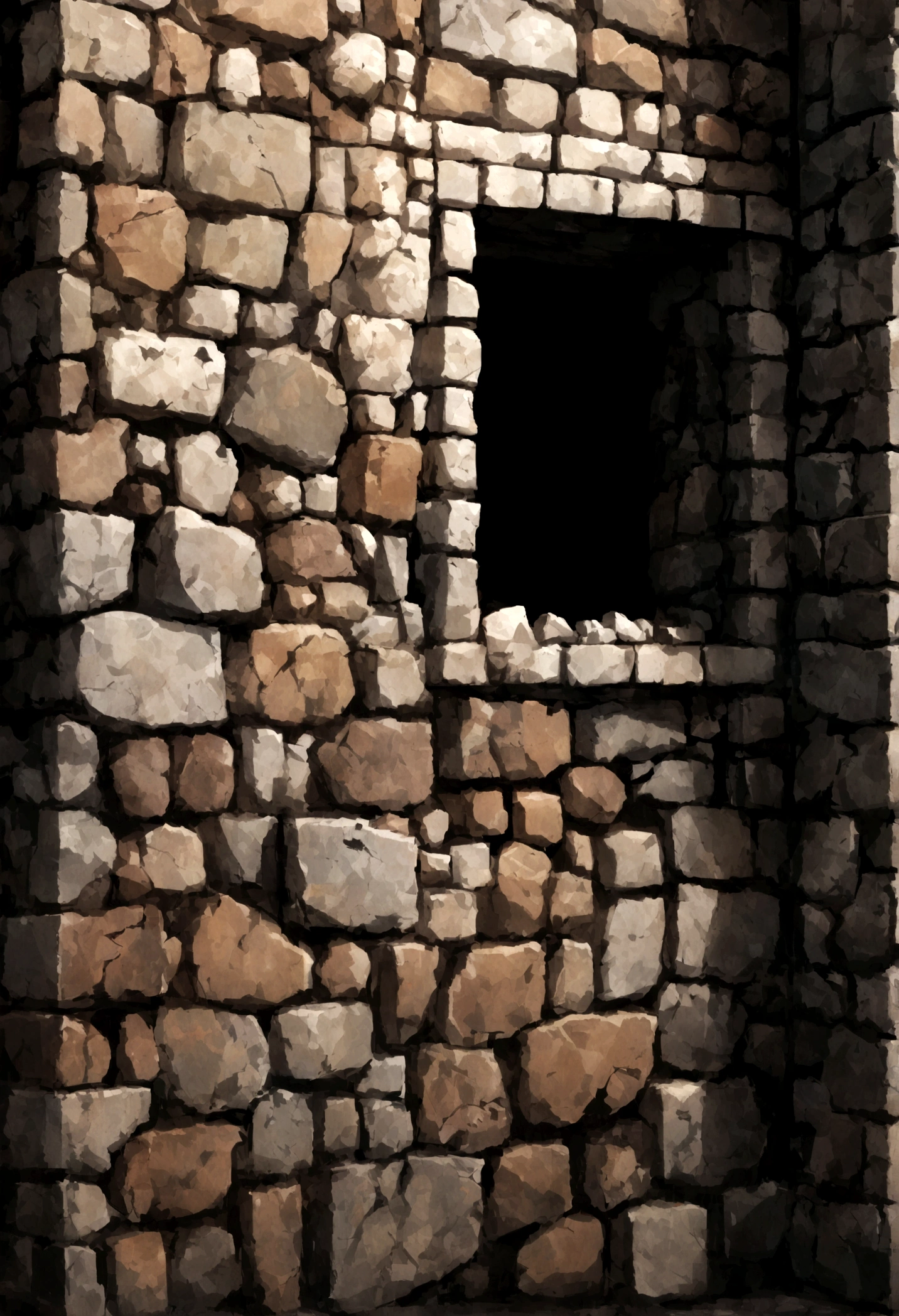 Broken dark brick closet texture