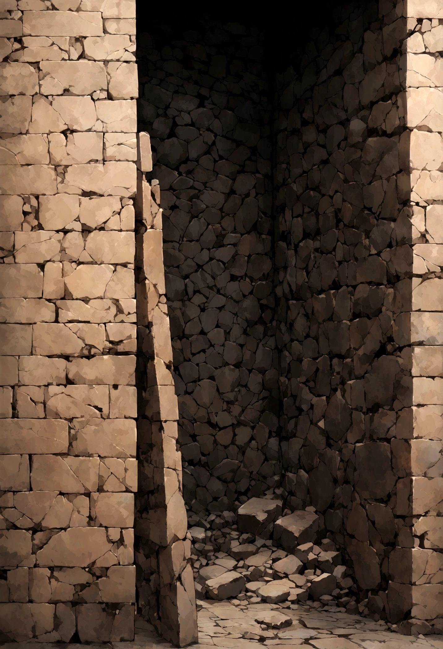 Broken dark brick closet texture