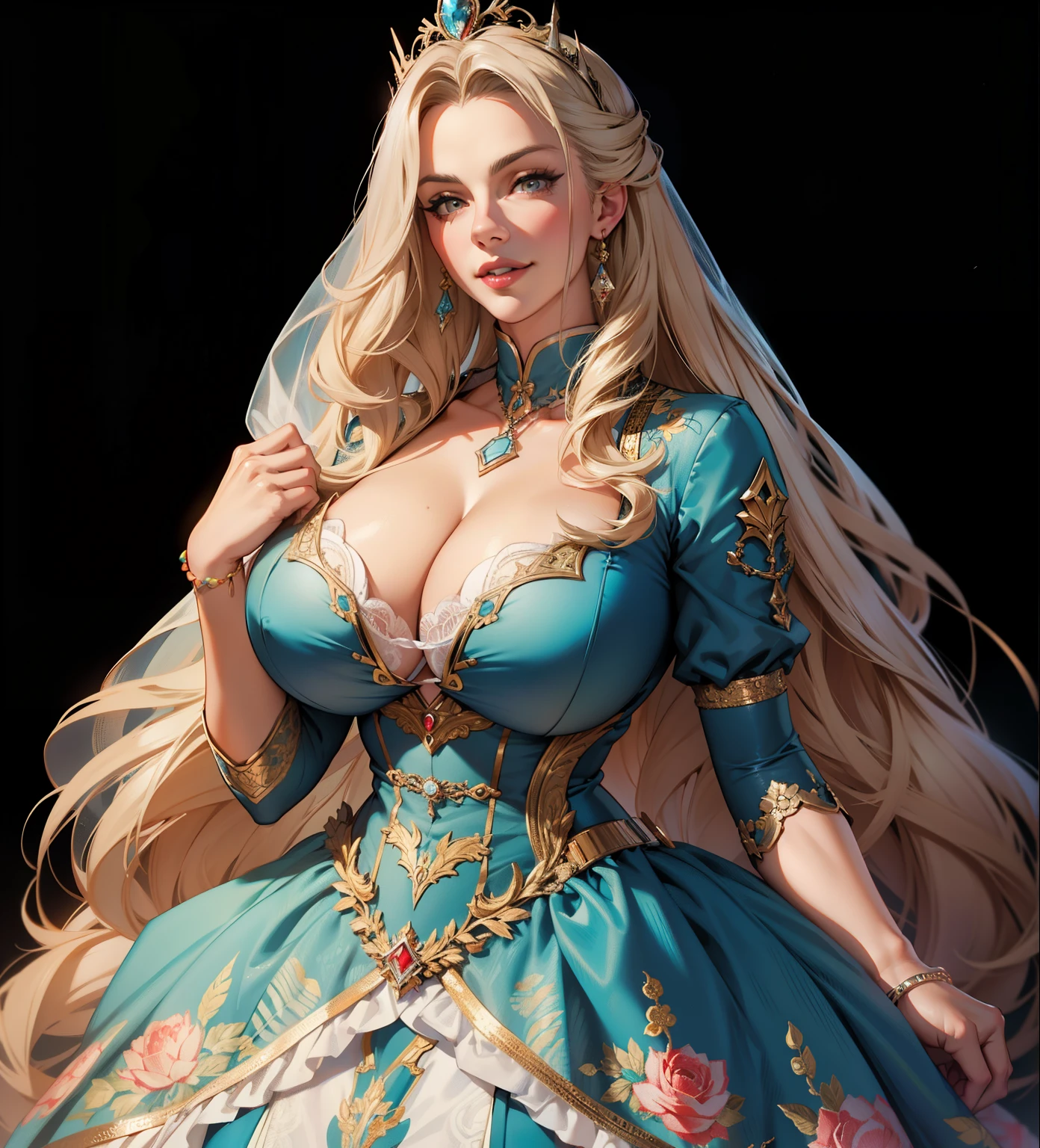 milf, mature female, busty, huge , huge breasts, hentai, high detail, close up, symmetrical, high quality, absurdres, high res, ultrasharp, 8K, masterpiece, extreme attention to detail, perfect face,Realistic, (masterpiece, top quality, best quality,) very detailed, most detailed, (1woman:1.3), smile, red lips, kate beckinsale face, long hair, 