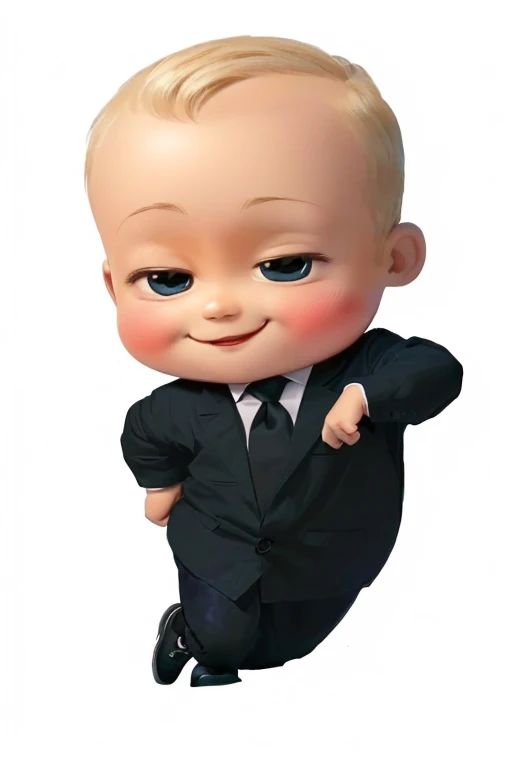 generate the ((Indian boss baby looking at viewer)), ((big cute eyes)), (((wearing blue shirt and black pant with suite))), ((serious looking at viewer)), ((looking front viewer)), (((detailed body))), (((black hair))), (((baby smiley, attitude face))), detailed face, high quality image, toon, chibi, barron trump, yan, Alex, Ivan, official art, handsome, smiley look at viewer, business attire, (((cross leg standing ))), cute Indian boy lean pose, (((wearing shoes for two legs))), (((two legs with shoes))), ((detailed shoes)), cartoon image, menacing pose, information, good proportion, perfect composition, perfect body, perfect face,