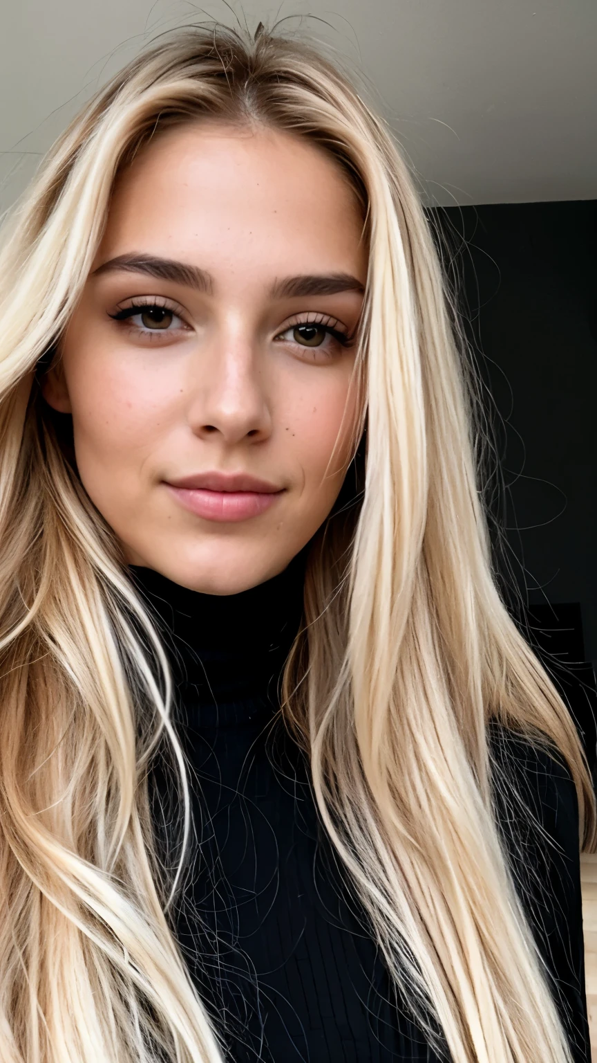 a beautiful woman with hyperrealistic, textured skin, natural makeup, front facing, calm, joyful expression, sexy