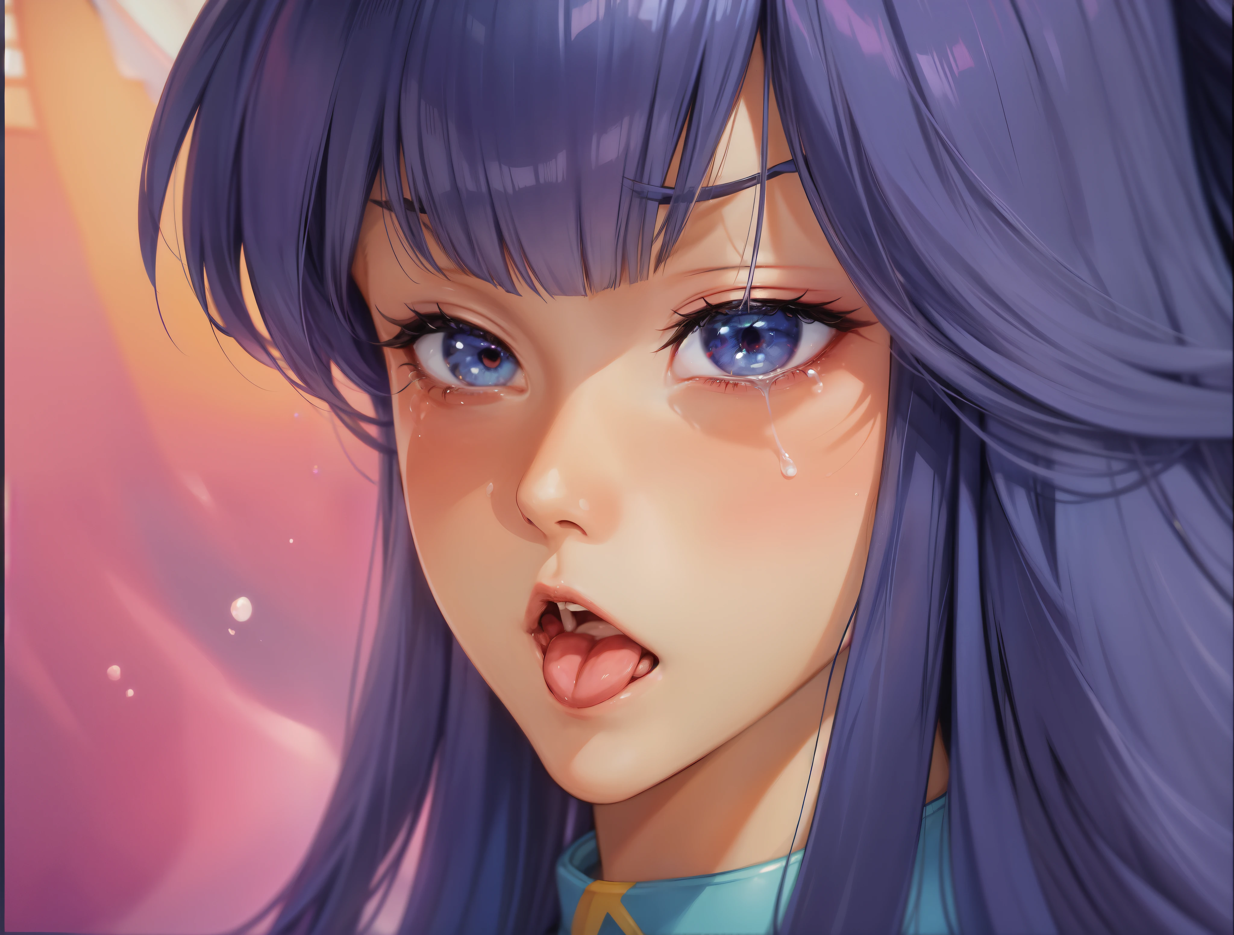 Female Combatant、Blue haired Japanese girl、Close-up of a girl in a blue leotard、Blue glossy leotard、Blue knee-high boots、Yellow Globe、Saiyan Girl, wonderful, Nano Girl, Female body type, Inspired by Hiromu Arakawa, Anime Manga Robot!! Anime Girls, Fubuki, Full Body Suit, by Hiromu Arakawa、wonderful, silk, Beautiful and attractive anime teen, Anime Girls of the future, tears,Drooling,Pee,Sweat,Tongue out,incontinence,Peeing,Mouth open and tongue out,Estrus,Eyes wide open,Estrus,Blushing,Nipples are erect,Face is hot,Lust、Mouth wide open and tongue sticking out、incontinence、Crying face、Drooling、Red lips、Red tongue、Red tongue sticking out