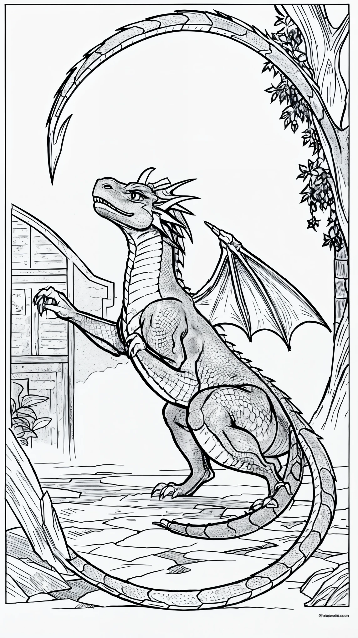 DRAGON TO COLORING BOOK