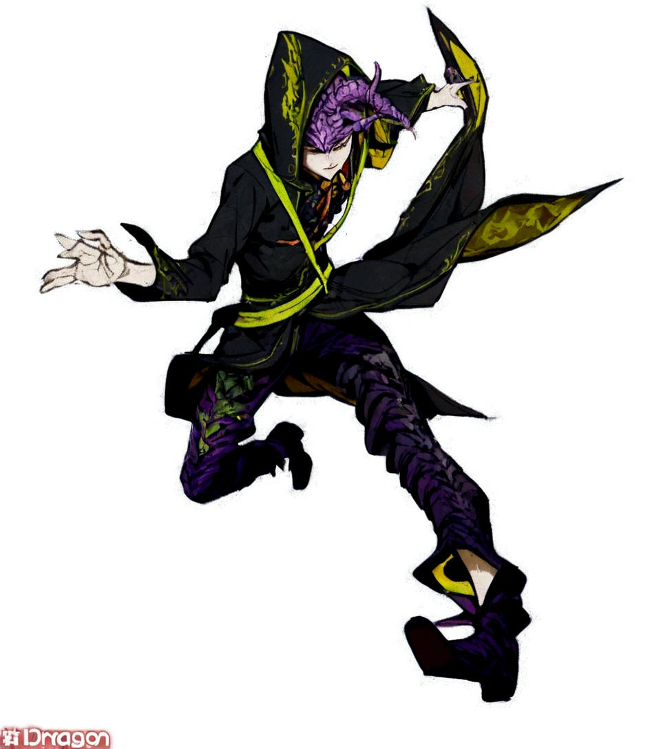 male wizard,Black Hood,highest quality,Seventh Dragon,effect