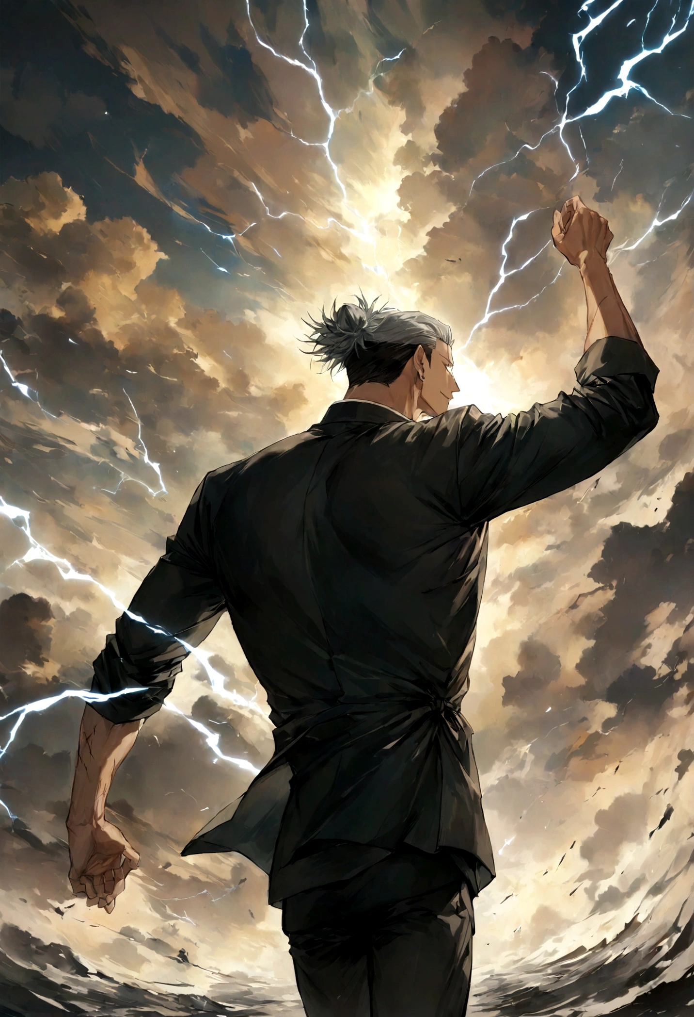 1 boy, Men&#39;s Center, Satoru gojou,Jujutsu Kaisen、Injury, electricity,, masterpiece, highest quality, so beautiful,、cool、、strongest、