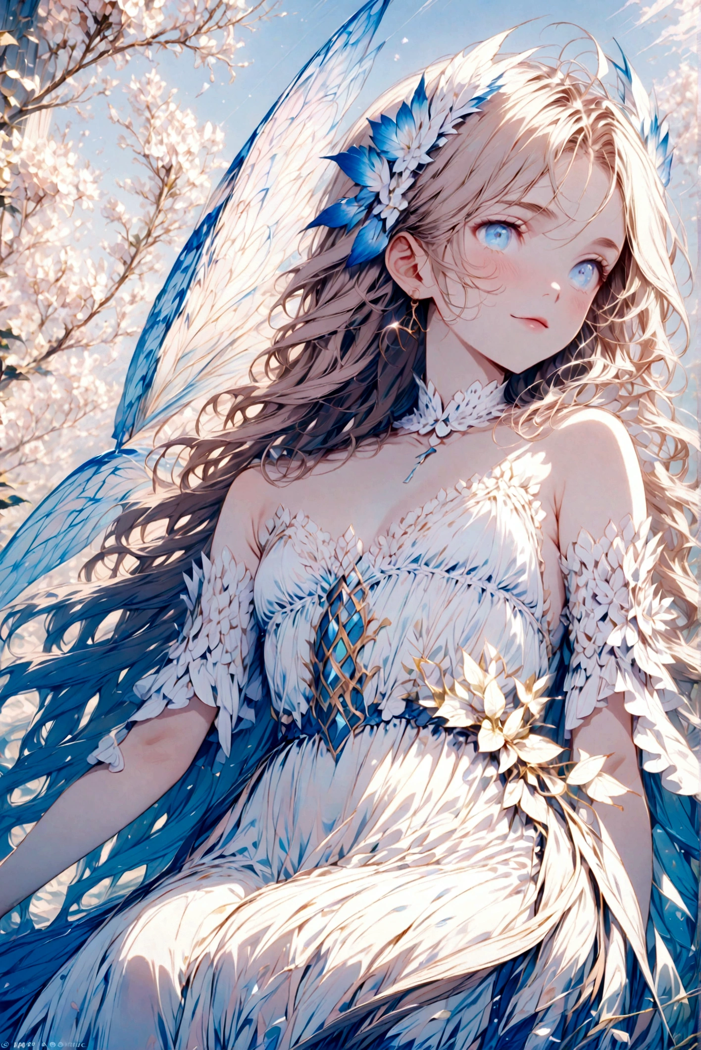 In a flowery glade、Wearing a gorgeous dress with colorful translucent wings、Hall々A beautiful and sensual fairy, Glowworms, (Arkan Nayle:1.4), (Written by William Turner:1.2), (Claude Monet:1.2), (Henry Asensio:1.1), (Edgar Degas:1.1), (Pierre-Auguste Renoir:1.1), (By Gustav Klimt:1.1), (By Alphonse Mucha:1.1), Art Nouveau, Golden Hour, Front lighting, Side lighting, amazing, dramatic, dynamic, Mythical, Legendary, Mysterious, dream-like, movieのような写実的な, 8K UHD Natural Light, born, rich, Intricate details, Key Visual, Atmospheric lighting, 35mm Photography, movie, Bokeh, Professional, 4K, Very detailed