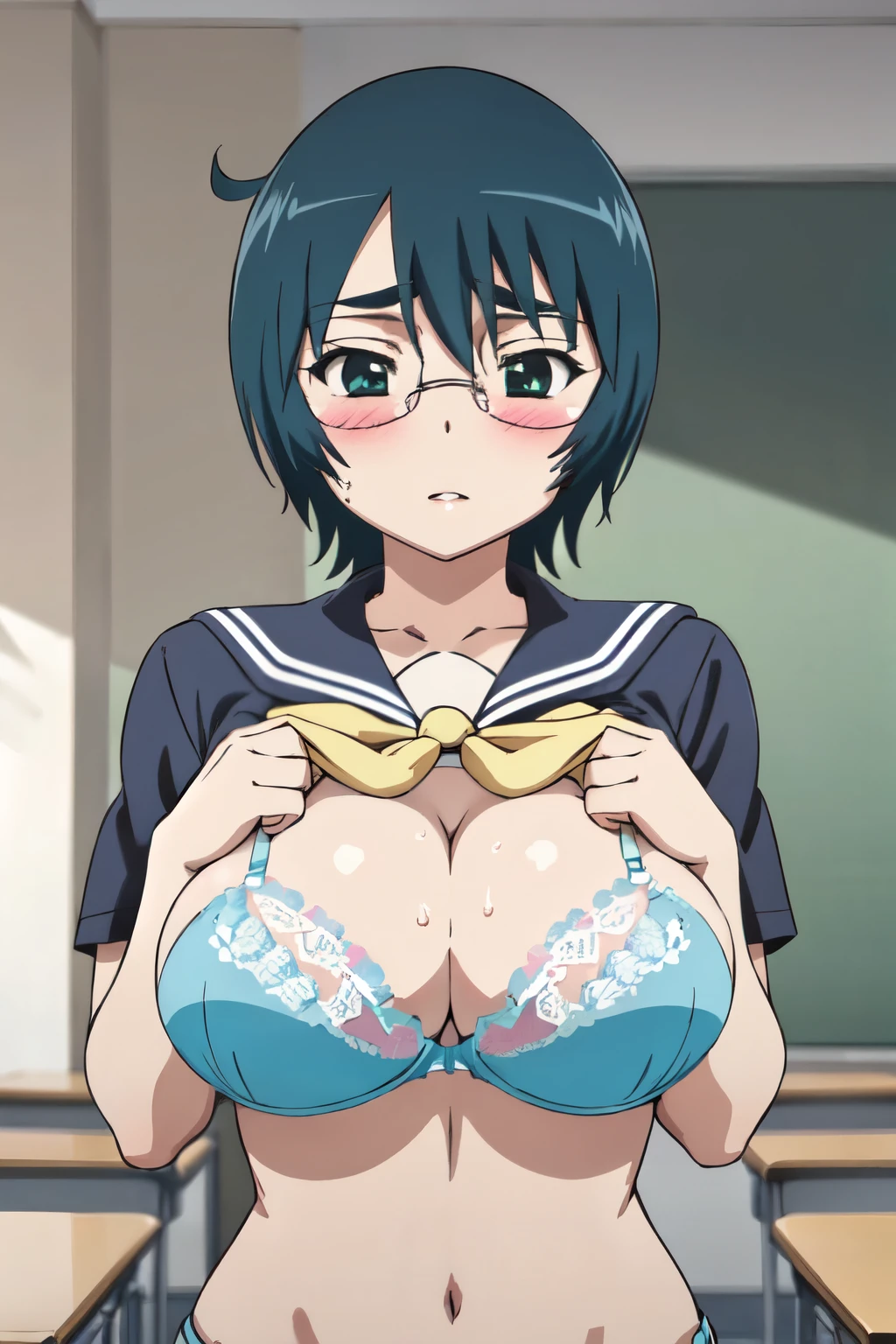 Micro Bikini,Big Breasts,Plump,Sweaty,blush,cry,Drooling,anime,Glasses,Constraints