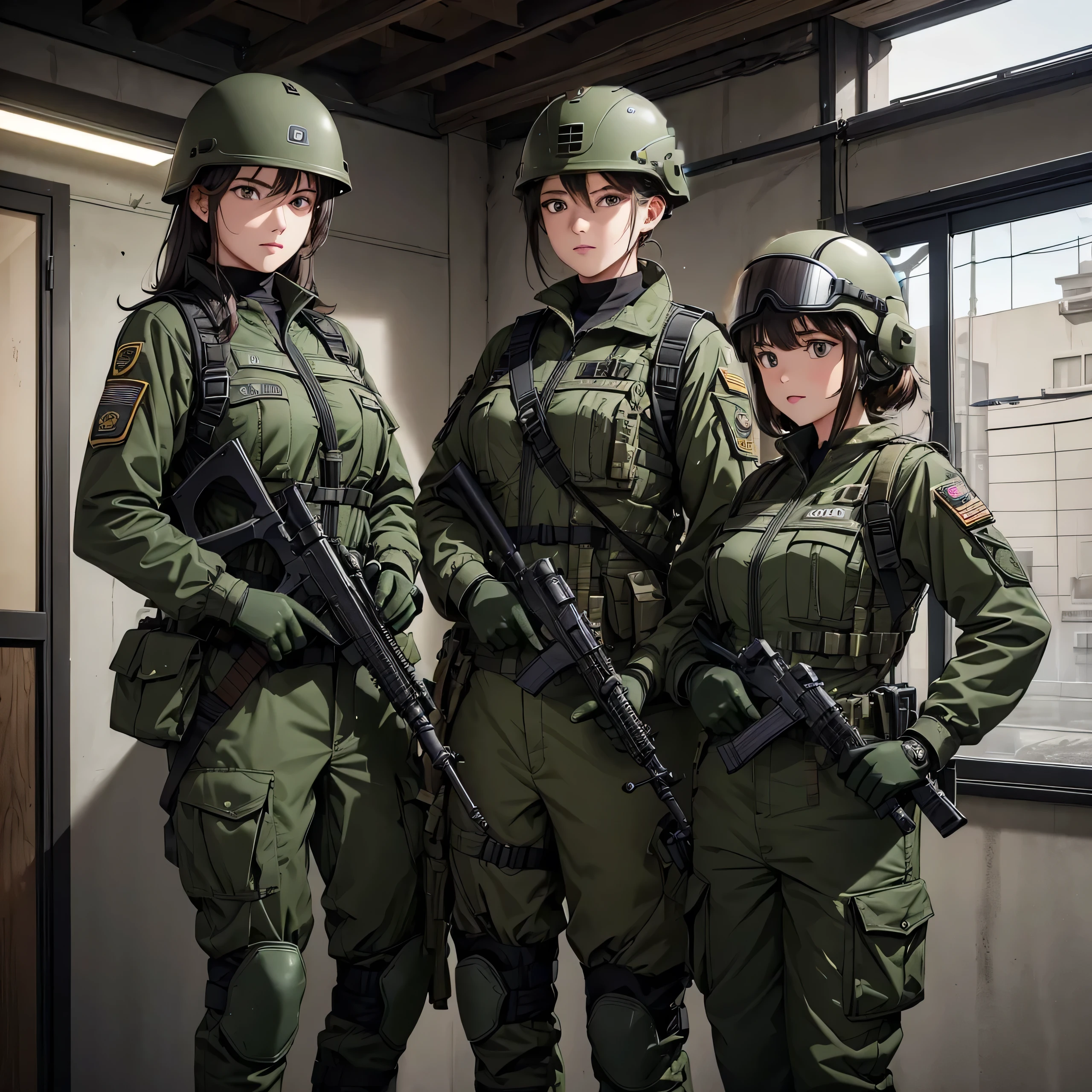 The original helmet was replaced with a new special forces helmet