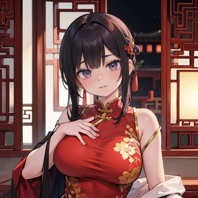 high resolution, mulher adulta , good lighting, despicable, , (sem nudez), (((Chinese Dress))), (()), ((())), (cinta-liga), just abdomen, (),  ,  rosto fofo, EU&#39;estou envergonhado e corado, humilhante, ((Turn around and look back)), ((Transparente))()(Costas em T)(a large amount is in the body,)