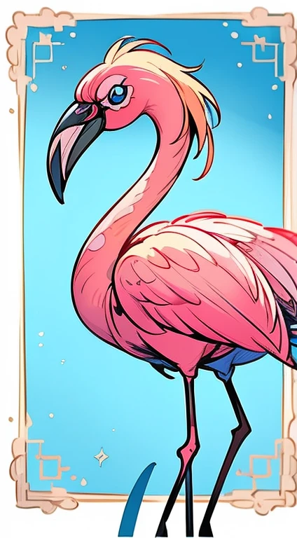 ((mesa, da mais alta qualidade, superdefinição, High definition)), Sozinho, garota linda, olhos brilhantes, olhos perfeitos, , Peacock blue wall、Plano de fundo com, in a pink Flamingo swimsuit、