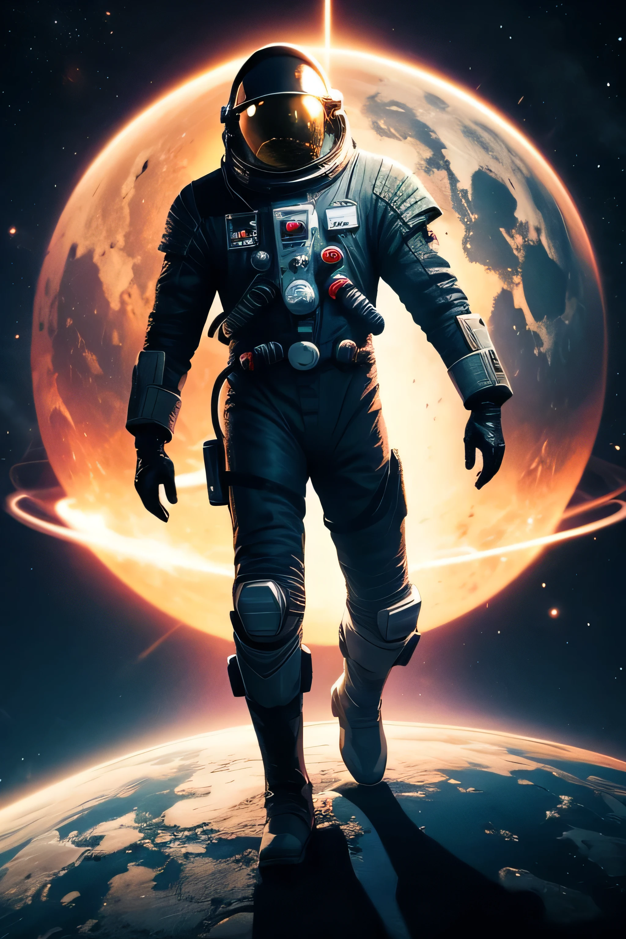 space man on blackhold background