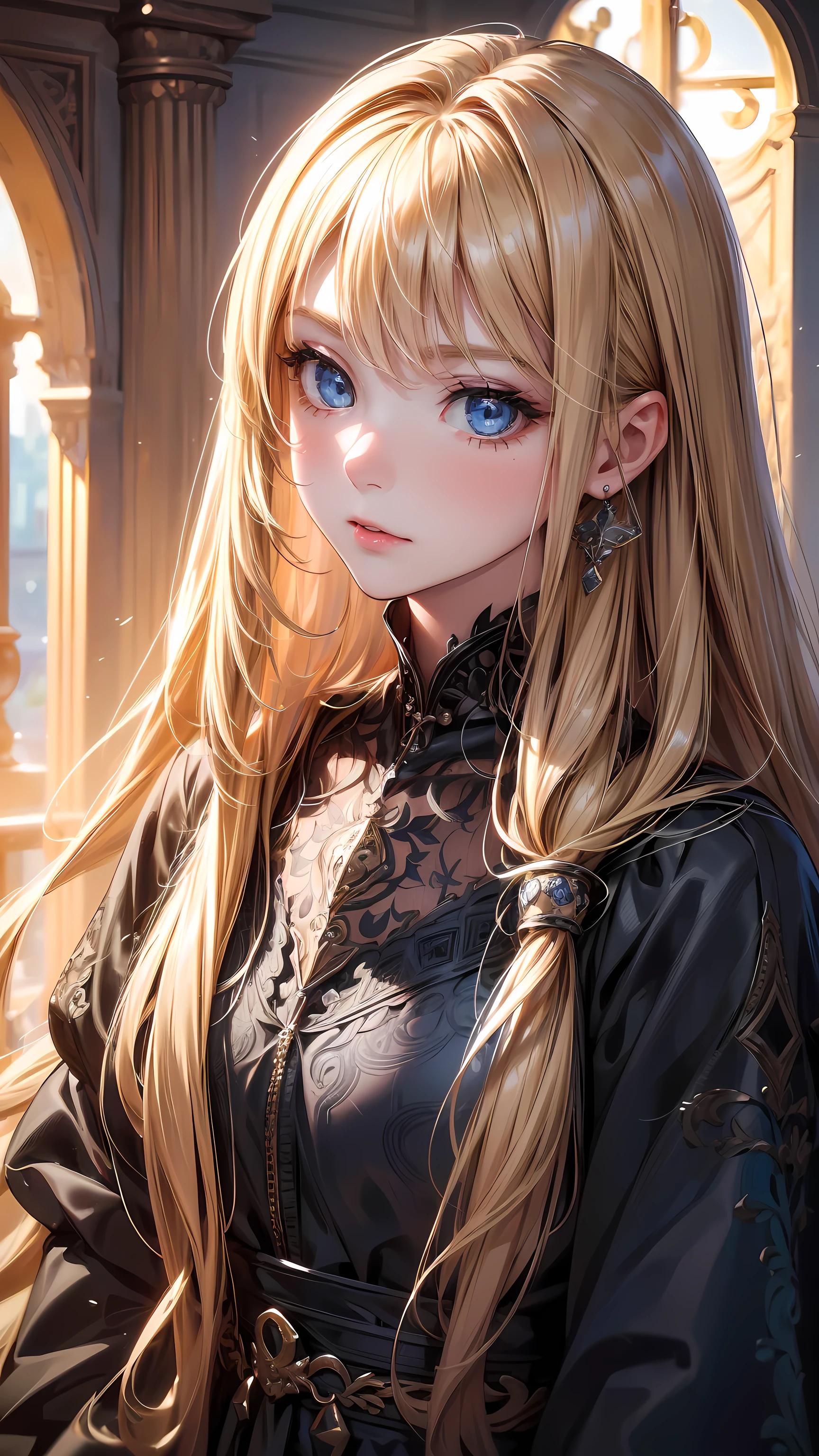 high quality, best quality, photo-Practical, original photo, Practical, ultra Practical 8k cg, Extremely detailed, HD, masterpiece, 1 Girl, long hair, Blonde Hair, blue eyes, Face and eye details, close up, Intricate details, Detailed texture, Meticulous attention to detail,