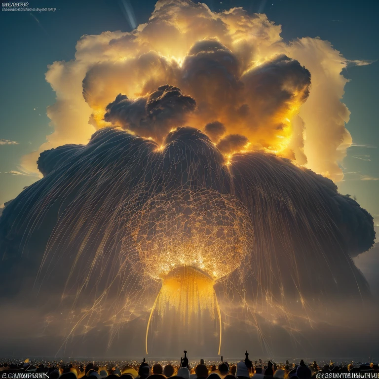 A large spaceship taking off, clouds, fire, sci-fi, perfect quality, render, atmosphere