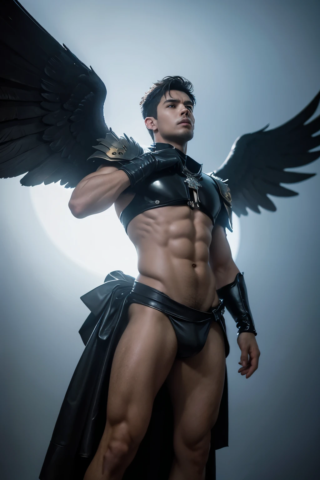 (Professional 3D rendering:1.3) de (Realistic:1.3) Foto de arte mais bonita do mundo,Painting of a man with wings and a sword in the sky, anjo brigando com humanos, FALLEN ANGEL, O Anjo da Morte, anjo da morte, angel watching demon, anjo protegendo o homem, humano alado, the angel of death with a halo, huge wings growing out of arms, wings growing out of arms, Anjo com asas pretas, anjo escuro, fantastic location, majestoso ambiente desordenado)), corpo inteiro 8k unidade render, action shot, poros da pele, very dark lighting, sombreamento pesado, circunstanciado, Rosto detalhado, (vibrante, fotogrdeia realista, Realistic, Dramatic, Escuro, sharp focus, 8k), (Old leather clothes damaged by bad weather:1.4), ((((Use peles)))), (intrincado:1.4), decadente, (altamente detalhado:1.4), pintura digital, rendering by octane, art stations, Conceito-Arte, liso, sharp focus, illustration, germe da arte, (Loish:0.23), Wlop Ilya Kuvshinov, e Greg Rutkowski e Alphonse Mucha Gracias, (global ilumination, studiolight, Light Volumetric), chuva forte, floating particles, patife, fantasia, Onze, corpo inteiroesbian, ((Fundo escuro e antigo:1.3)),CGSesociedade,art stations