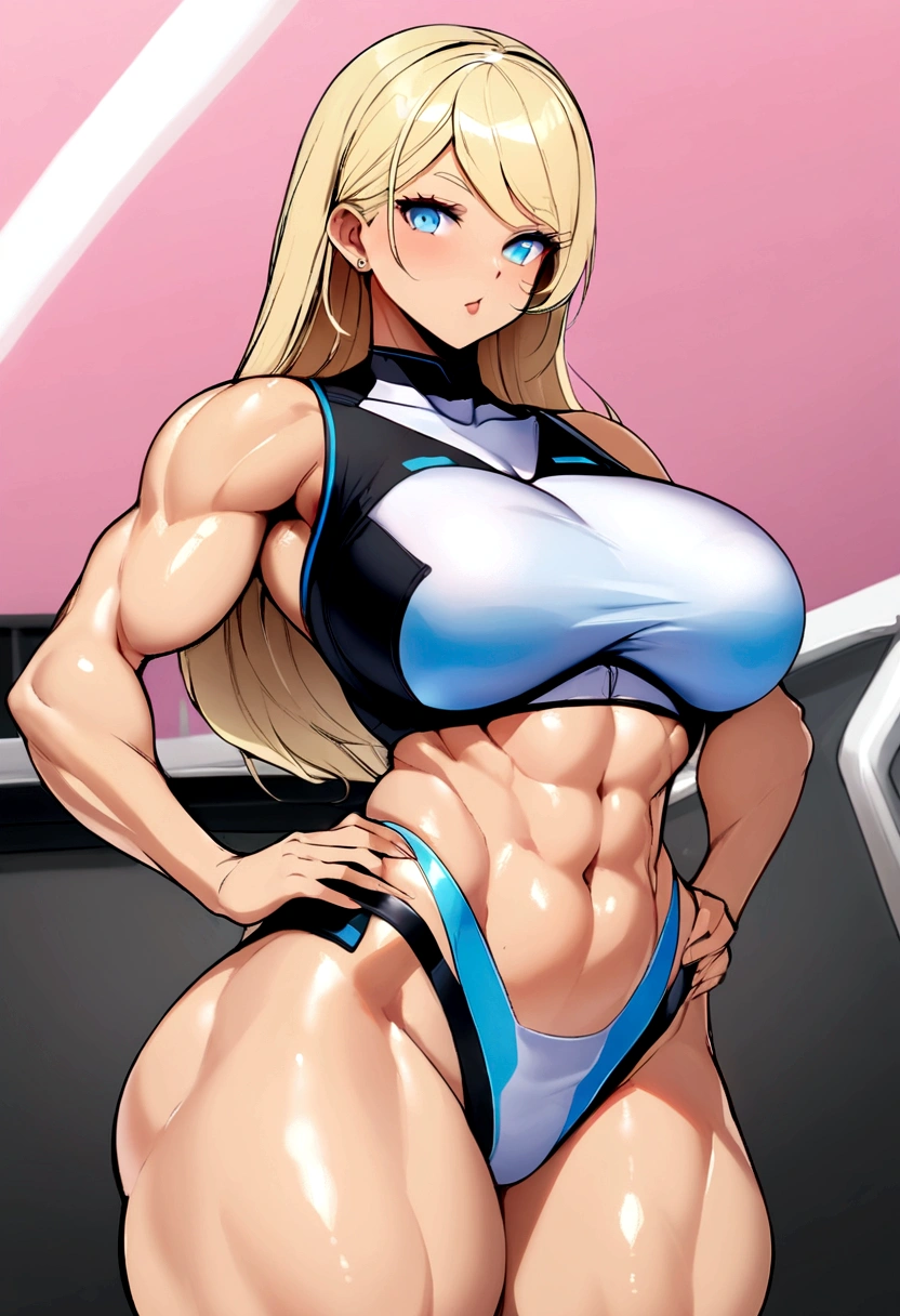 big curvy hips fitness blond bitch, blue eyes,