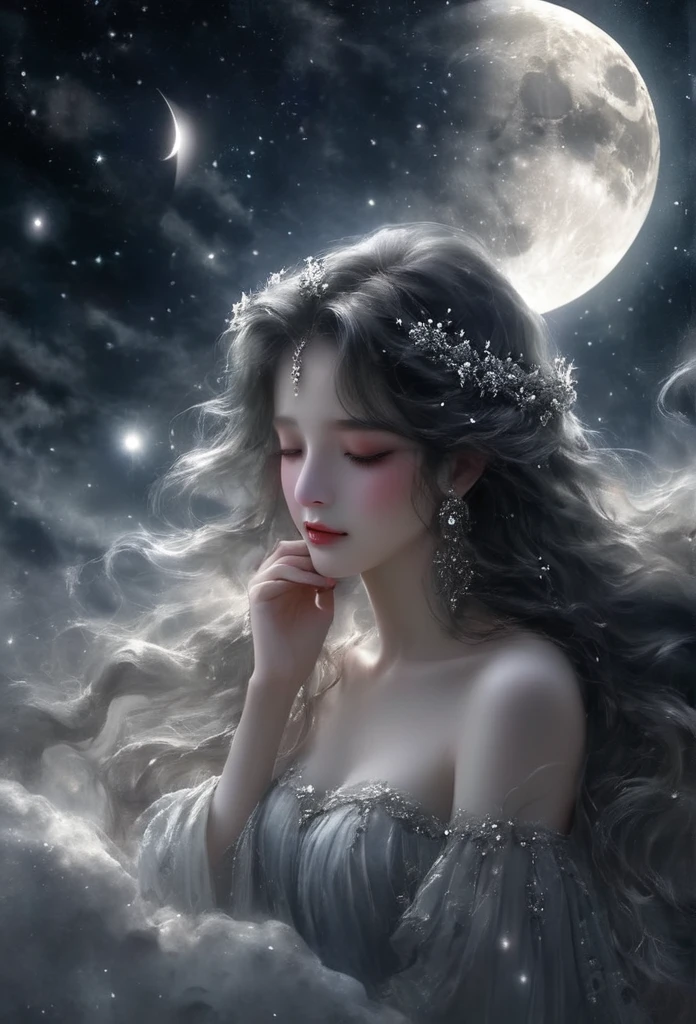 The moon never said, "I can't see you anymore." These tears are flowing because of you.