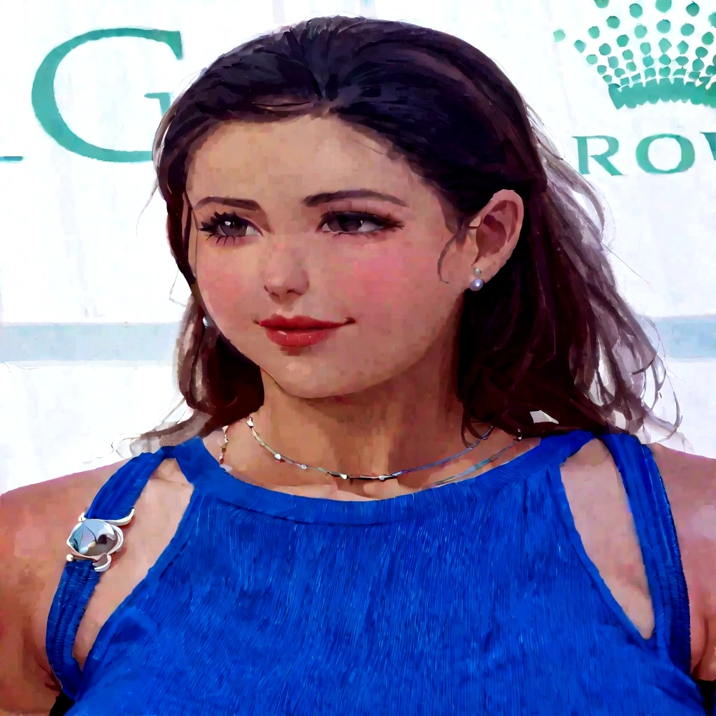A beautiful woman with black eyes