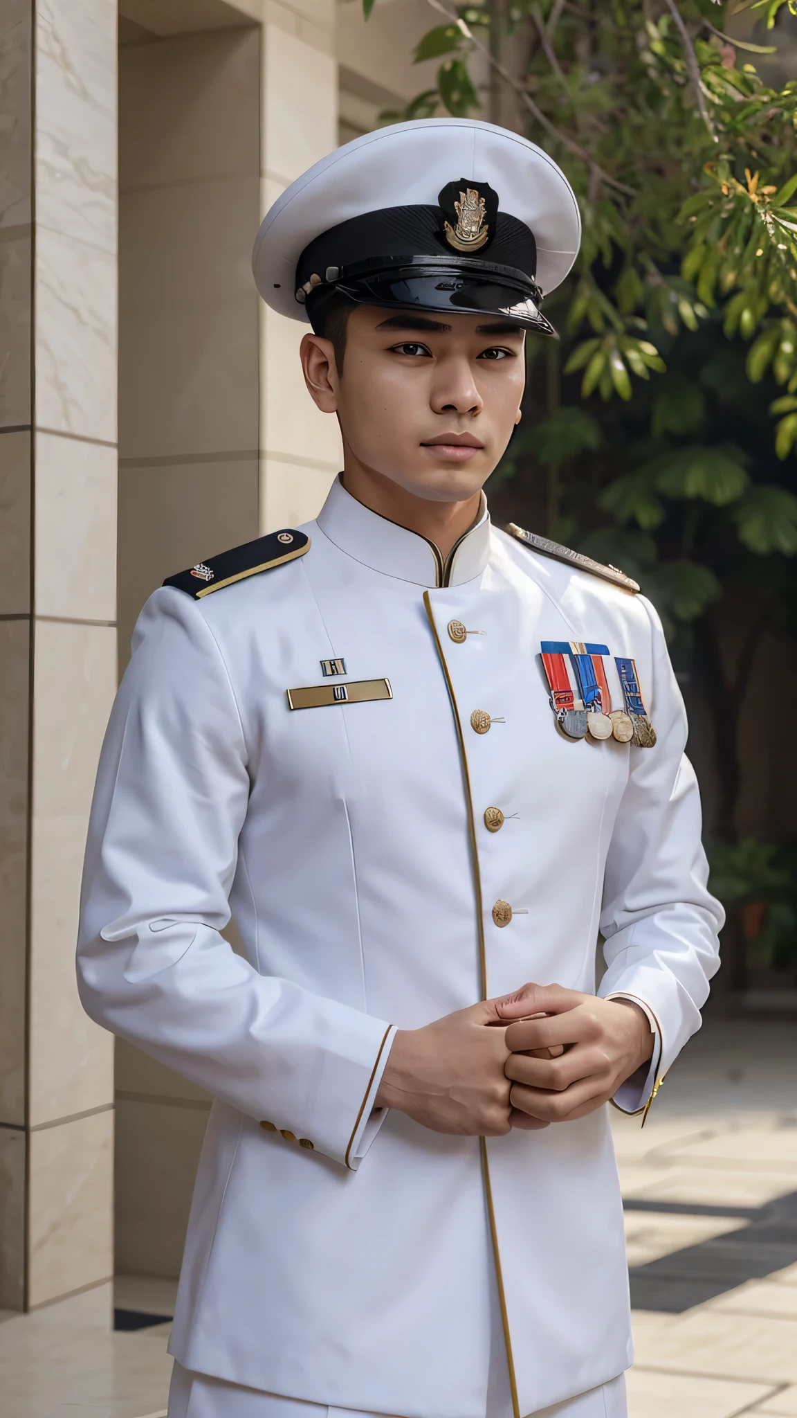 (man), high school boy in handsome red uniform, tanned, muscular, full-body, alone, (high detail: 1 of 1), natural skin, high quality, nsfw, beautiful eyes, (face: 1 2), noise, real photo, psd, sharp focus, high resolution 8k, realistic, professional photo, 8k uhd, soft lighting, high quality, film grain, fujifilm XT3