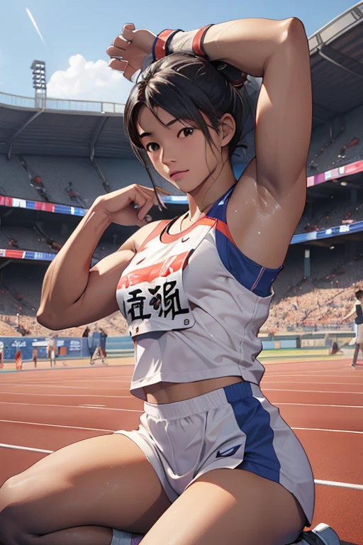 highest quality、masterpiece、High sensitivity、High resolution、Track and field athlete、