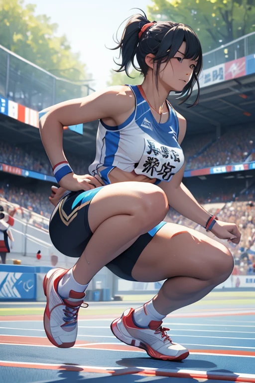 highest quality、masterpiece、High sensitivity、High resolution、One Woman、Slim Body、Athletics、Long Jump