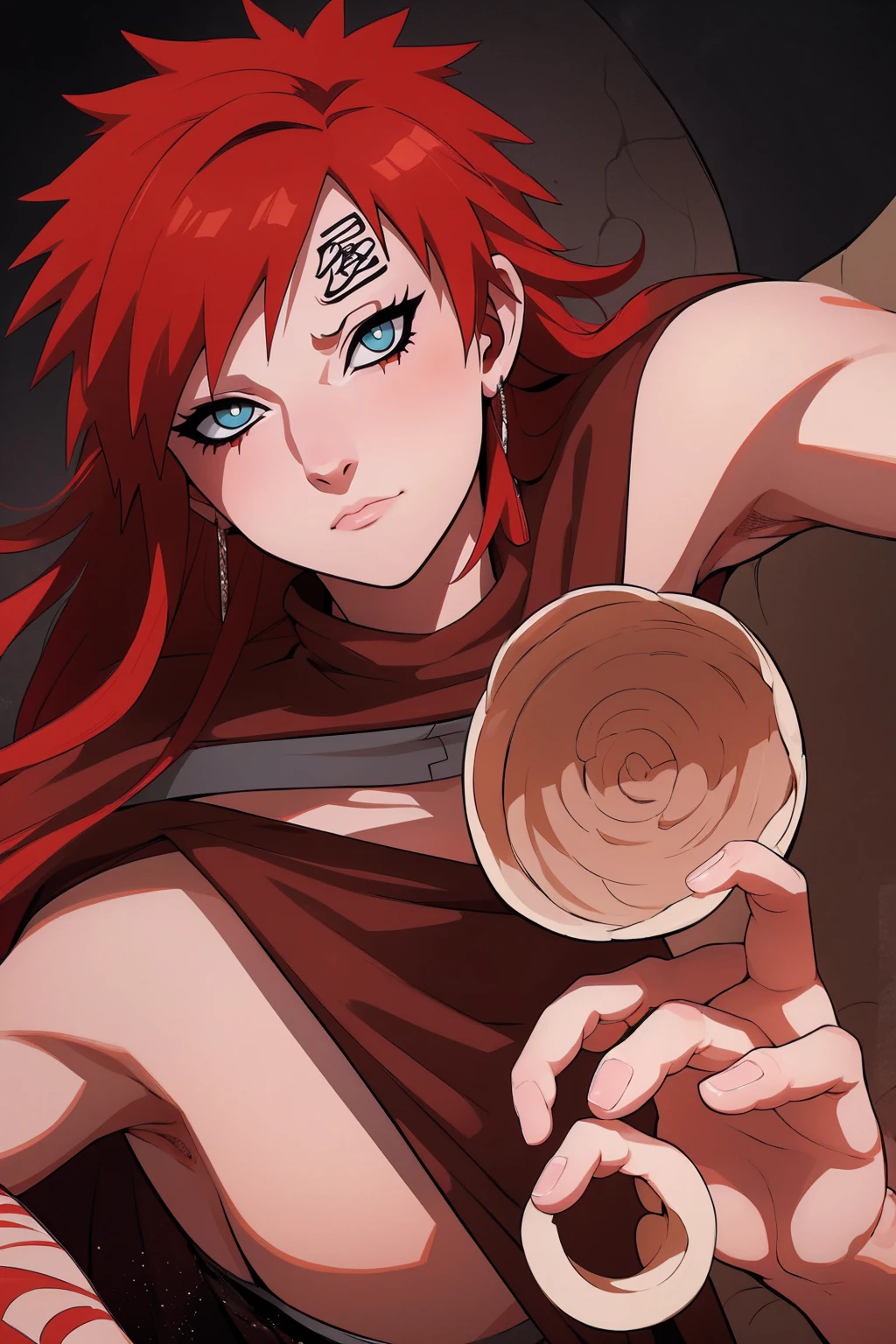 (Absurd, high quality, ultra -compared, careful with the hand) 1 woman, large breats, long red hair, gaara daughter ( Gaara/Naruto)