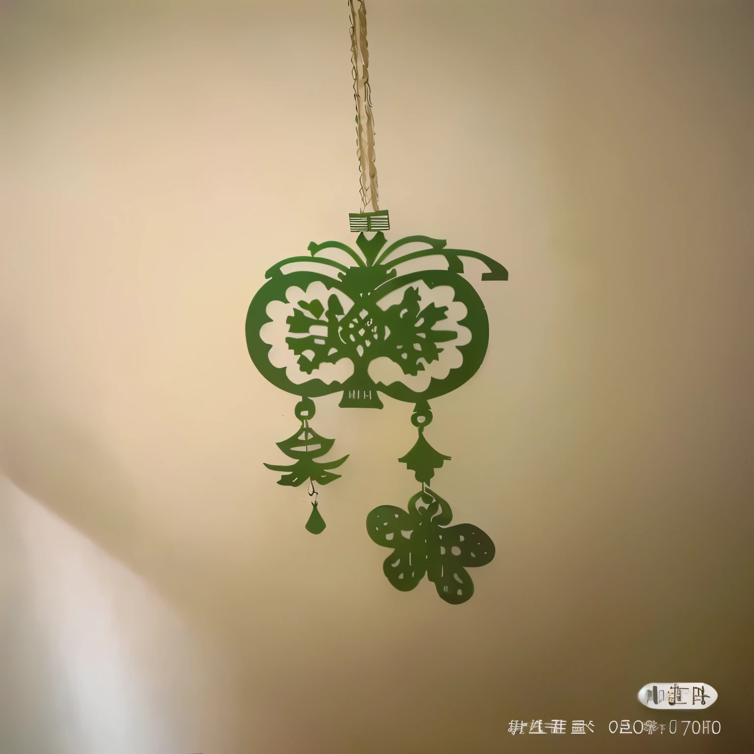 intricate paper-cut decorations, delicate butterfly silhouette wind chime, ornate decorations, paper decorations, butterfly earrings, (best quality,4k,8k,highres,masterpiece:1.2),ultra-detailed,(realistic,photorealistic,photo-realistic:1.37),stunning,elegant,ethereal,soft lighting,warm colors,chiaroscuro,detailed textures,graceful,whimsical,dreamy