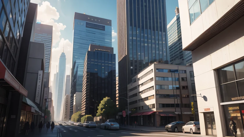 modern city, close up, street view